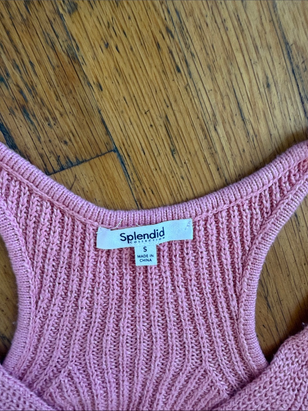 Splendid Rose Pink Ribbed Knit Racerback Tank - Picture 2 of 3